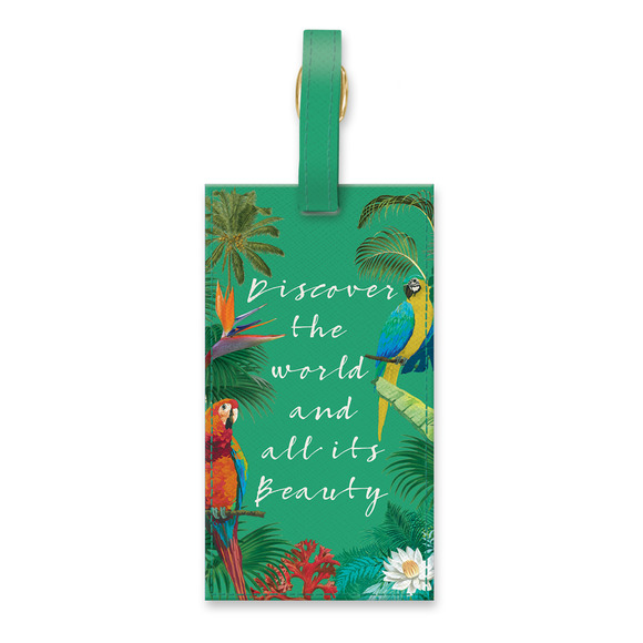 vegan leather statement luggage tag | Tropical Globetrotter - Picture 1 of 3